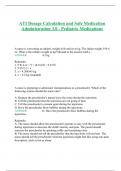 ATI Dosage Calculation and Safe Medication Administration 3.0 - Pediatric Medications