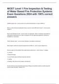 NICET Level 1 Fire Inspection & Testing of Water Based Fire Protection Systems Exam Questions 2024 with 100% correct answers