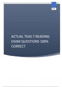 Actual TEAS 7 Reading EXAM Questions 100% Correct