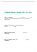 Hawaii Massage Exam 2024 Revised