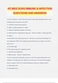 ATI MED SURG IMMUNE & INFECTION QUESTIONS AND ANSWERS