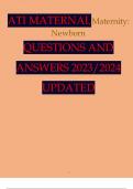 ATI MATERNAL Maternity Newborn QUESTIONS AND ANSWERS 2023 2024