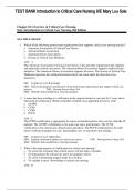 Test Bank for Introduction to Critical Care Nursing, 8th Edition by Mary Lou Sole. Full Chapters. A+ Grade. ISBN: 9780323641937.