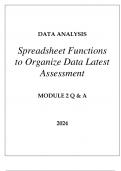 DATA ANALYSIS SPREADSHEET FUNCTIONS TO ORGANIZE DATA LATEST ASSESSMENT MODULE 2