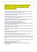 CSET Social Science (Subtest #2 US HISTORY) Practice Questions with Correct Answers