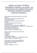 MGMT 200 EXAM BUNDLE (PURDUE UNIVERSITY) NEWEST 2024 FINAL EXAM, PRACTICE EXAM AND STUDY GUIDE 300 QUESTIONS AND CORRECT DETAILED ANSWERS (VERIFIED ANSWERS) |ALREADY GRADED A+.