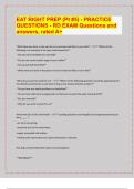 EAT RIGHT PREP (Pt #5) - PRACTICE  QUESTIONS - RD EXAM Questions an / 2024-25 Exam board exam predictions. APPROVED/ d  answers, rated A+