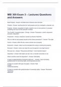 MIE 305 Exam 3 – Lectures Questions and Answers