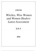 CIH 534 WITCHES, WISE WOMEN AND WOMEN HEALERS LATEST ASSESSMENT Q & A 2024