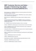 NRF Customer Service and Sales - Chapter 4 Performing Your Best Questions & Answers(RATED A+)