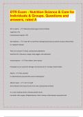 DTR Exam - Nutrition Science & Care for  Individuals & Groups. Questions  / 2024-25 Exam board exam predictions. APPROVED/ and  answers, rated A+/ 