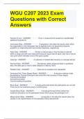 WGU C207 2023 Exam Questions with Correct Answers