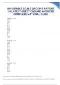 NIH STROKE SCALE GROUP B PATIENT 1-6 LATEST QUESTIONS AND ANSWERS  COMPLETE MATERIAL GUIDE