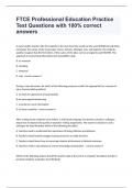 FTCE Professional Education Practice Test Questions with 100% correct answers