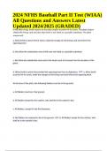 NFHS Baseball Part I Test (WIAA) Questions and Answers Latest Update 2024/2025 (VERIFIED) | NFHS BASEBALL RULES QUESTIONS WITH VERIFIED ANSWERS | NFHS Baseball Part I Test (WIAA) Questions and Answers Latest Graded A+ & NFHS Baseball Part II Test (WIAA) A