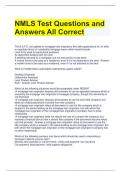 NMLS Test Questions and Answers All Correct 