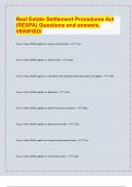 Real Estate Settlement Procedures Act  (RESPA) Questions and answers,  V / 2024-25 Exam board exam predictions. APPROVED/ ERIFIED/