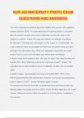 NUR 420 MATERNITY PREPU EXAM QUESTIONS AND ANSWERS