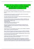 FL DCF 40 Hrs, CHILD CARE FACILITIES RULE AND REGULATIONS (RNRF) ANSWERED CORRECTLY!!