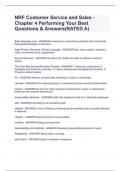 NRF Customer Service and Sales - Chapter 4 Performing Your Best Questions & Answers(RATED A)