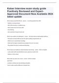 Kaiser Interview exam study guide Positively Reviewed and Expert-Approved Document Now Available 2024