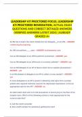 LEADERSHIP ATI PROCTORED FOCUS, LEADERSHIP ATI PROCTORED REMEDIATION, ACTUAL EXAM QUESTIONS AND CORRECT DETAILED ANSWERS (VERIFIED ANSWERS LATEST 2024) |ALREADY GRADED A+