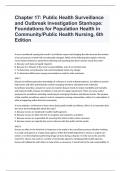 Chapter 17: Public Health Surveillance and Outbreak Investigation Stanhope: Foundations for Population Health in Community/Public Health Nursing, 6th Edition