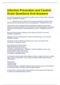 2024 LATEST Infection Prevention and Control Exam Questions And Answers