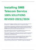 LATEST Installing SMB Telecom Service 100% SOLUTIONS REVISED 2023//2024