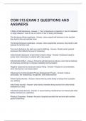 COM 312-EXAM 2 QUESTIONS AND ANSWERS