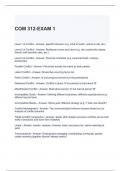 COM 312-EXAM 1 QUESTIONS WITH CORRECT ANSWERS