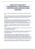 SPED SFPC (SECURITY  FUNDAMENTALS PROFESSIONAL  CERTIFICATION) VERIFIED EXAM  2024/2025