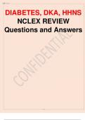 DIABETES, DKA, HHNS NCLEX REVIEW Questions and Answers 2024 