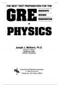 GRE IN PHYSICS WITH PRACTICE EXAMS AND ANSWER KEYS AT THE END OF EACH PRACTICE EXAM 2024 UPDATE