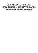 OCR AS LEVEL JUNE 2022 MARKSHEME CHEMISTRY B PAPER 1 FOUNDATION OF CHEMISTRY