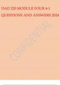 DAD 220 MODULE FOUR 4-1 QUESTIONS AND ANSWERS 202 DAD 220 MODULE FOUR 4-1 QUESTIONS AND ANSWERS 2024