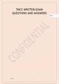 TNCC WRITTEN EXAM QUESTIONS AND ANSWERS 2024