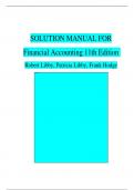 Solution Manual for Financial Accounting 11th Edition Robert Libby, Patricia Libby, Complete Chapters 1 - 13, Verified Newest Version