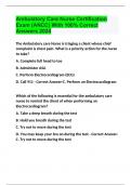 Ambulatory Care Nurse Certification Exam (ANCC) With 100% Correct Answers 2024