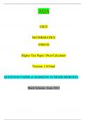 AQA GCSE MATHEMATICS 8300/1H Higher Tier Paper 1 Non-Calculator Version: 1.0 8300/1H QUESTION PAPER & MARKING SCHEME/ [MERGED] JUNE 2023