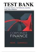 Test Bank for Corporate Finance, 3rd Edition by Jonathan Berk and  Peter DeMarzo