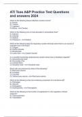 ATI Teas A&P Practice Test Questions and answers 2024  Which of the following tissues attaches muscle to bone? A.) Fascia B.) Tendon C.) Ligament D.) Bursa - n/nTendon