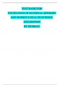 Test Bank For Foundations of Maternal-Newborn and Women's Health Nursing 8th Edition By Murray, All Chapters 1 - 28, Complete Newest Version