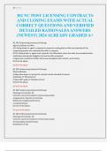 302 NC POST LICENSING CONTRACTS  AND CLOSING EXAMS WITH ACTUAL  CORRECT QUESTIONS AND VERIFIED  DETAILED RATIONALES ANSWERS  (NEWEST) 2024 ALREADY GRADED A+