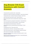 Dog Breeds CVA Exam Questions with Correct Answers