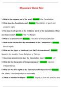 Wisconsin Civics Test Actual Questions and Answers 100% Verified