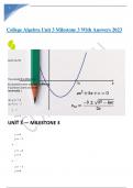 College Algebra Unit 3 Milestone 3 With Answers 2023.