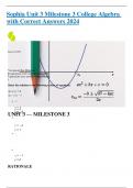 Sophia Unit 3 Milestone 3 College Algebra with Correct Answers 2024.