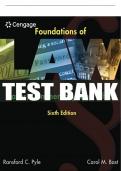 Test Bank For Foundations of Law: Cases, Commentary and Ethics - 6th - 2017 All Chapters - 9781305505001