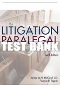 Test Bank For The Litigation Paralegal: A Systems Approach - 6th - 2017 All Chapters - 9781285857152